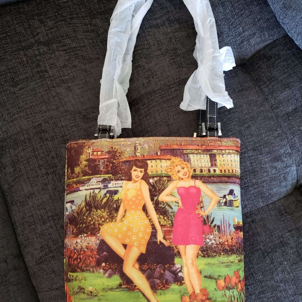 Novelty Art Deco Hand Bag Purse Tote Unique - Picture 3 of 6